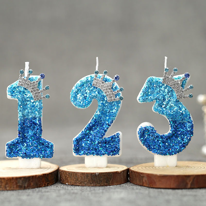 Candle Supplies Usa - Creatieve Peacock Blue Crown digitale verjaardagskaars
