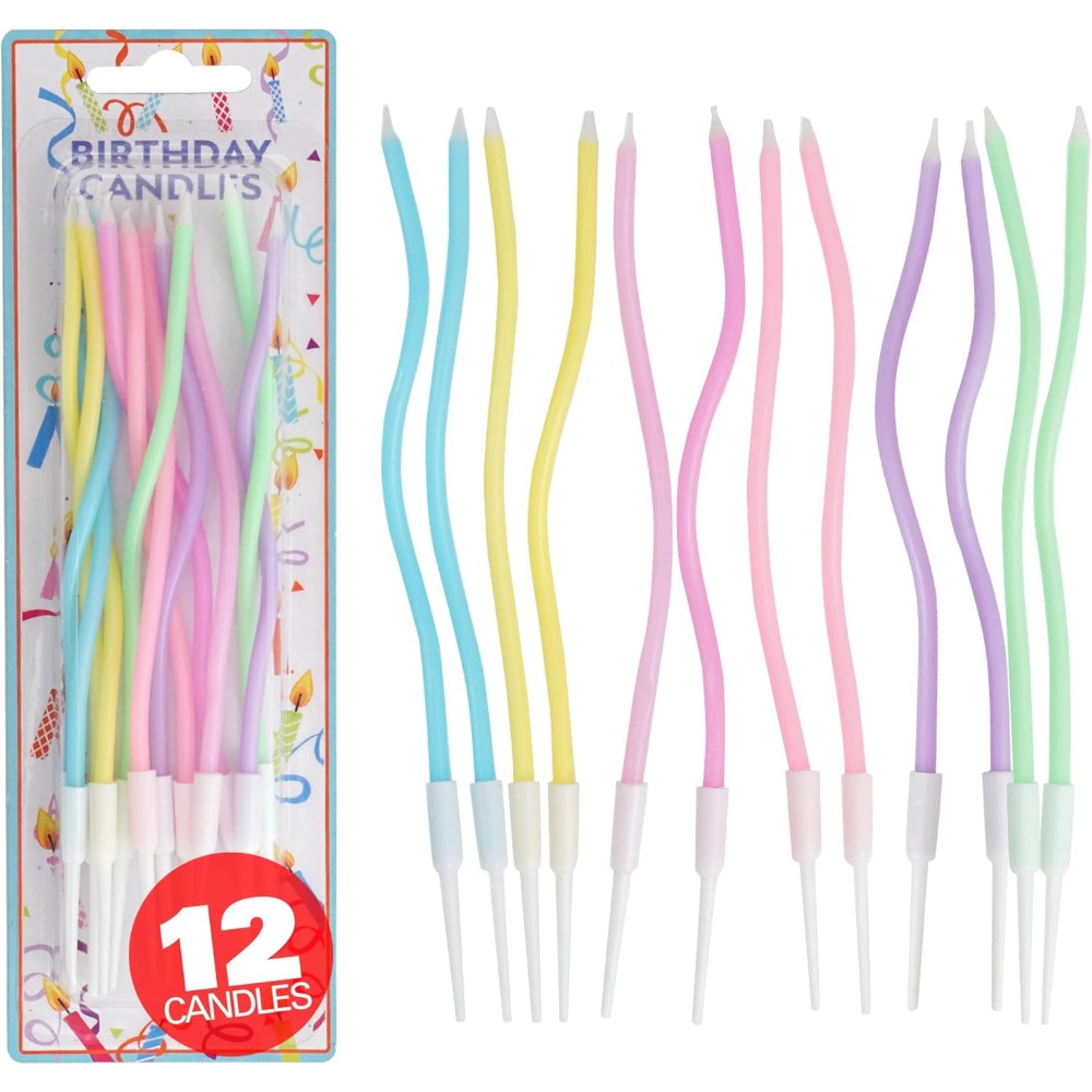 Candle Supplies Usa - Regenboogspiraal verjaardagskaarsen set van 12 met